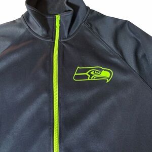 Nike Women’s Seattle Seahawks Full-Zip Track Jacket | Navy & Neon Green | Size L